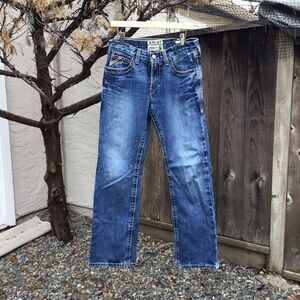 Ariat M5 Straight Fit Straight Leg Mens Jeans Size 30x32 Distressed Hem Denim